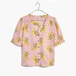 Madewell plaza button front in retro floral print